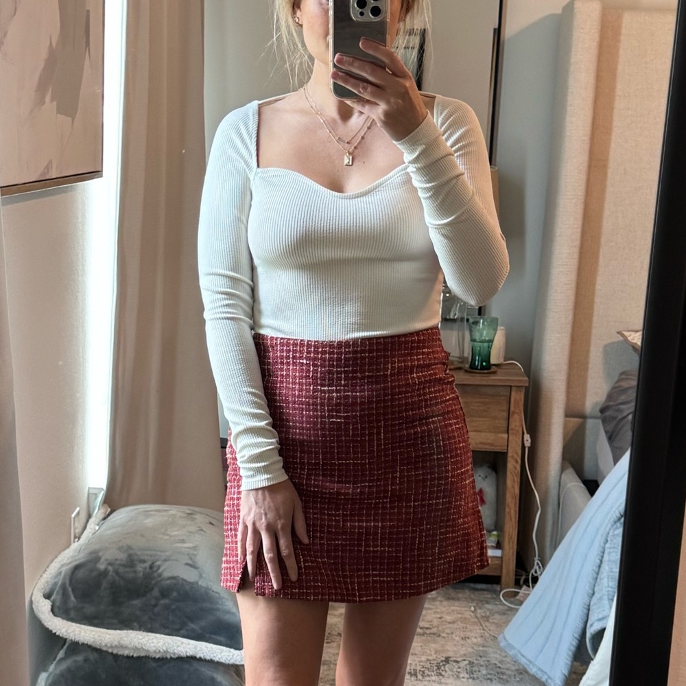 H&M Cream Long Sleeve Fitted Ribbed Top - Picture 5 of 6